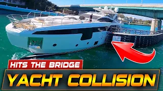 YACHT CRASHES INTO HAULOVER INLET BRIDGE IN MIAMI ( LIFE AT RISK !! ) BOAT ZONE