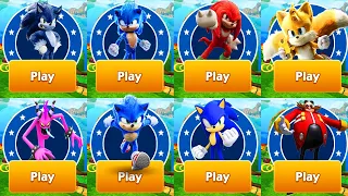 Sonic Dash - Movie Sonic vs Movie Tails vs Movie Knuckles vs Movie Werehog - All Characters Unlocked