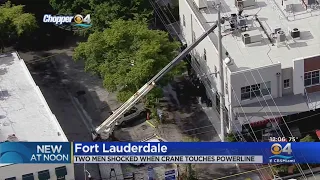 Two Men Shocked When Crane Hit Power Line In Fort Lauderdale