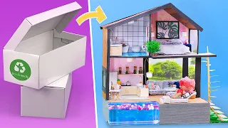 Faça uma Casa de Bonecas em Miniatura Com Caixas de Sapato