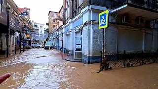 Потоп в Крыму, июль 2021. Ужасный ливень, наводнение, все за 4 минуты