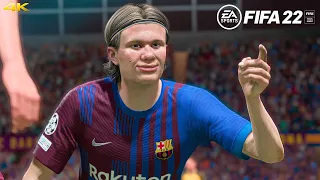 FIFA 22 PS5 - Barcelona Vs Juventus Ft. Haaland, Christensen, - UEFA Champions League - 4K Gameplay