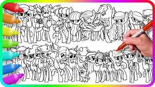 MY LITTLE PONY Coloring Pages - Too Many Ponies. How to color My Little Pony. Easy Drawing Tutorial