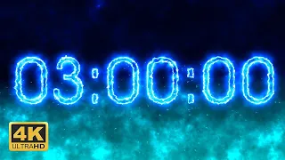 3 Hours Countdown Timer - Electric ⚡☄[4K]
