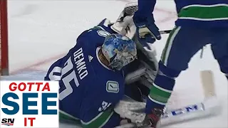 Gotta See It: Thatcher Demko Stacks The Pads To Deny Maple Leafs