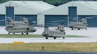 6x CHINOOK's Departure TOGETHER ; 4th CAB USArmy, at Eindhoven