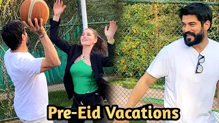 Burak and Fahriye on Eid Vacations || Playing Basketball || Translated