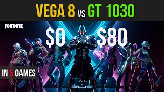 Vega 8 vs GT 1030 test in 5 games | Ryzen 3 3200g