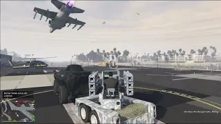 GTA 5 Gunrunning DLC (Anti-Aircraft Trailer (Homing Missile) vs Maneuvering Hydra)