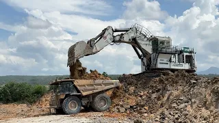 Liebherr R9350 Excataor Loading Cat 777 Old ~ Megamining