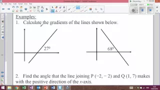 LHS Higher Mathematics - Straight Line 4 - Gradient from angle