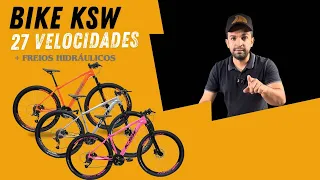 Bicicleta Aluminio Aro 29 Ksw 27 Velocidades Freio Disco Hidráulico