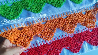 🔥BARRADO  ECONÔMICO PARA PANOS DE PRATO #crochet #crocheting#barradinho#knitting#bicodecrochê