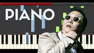 PSY Daddy piano midi tutorial sheet partitura cover for karaoke