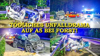 [TÖDLICHE KARAMBOLAGE AUF A5] - Auffahrunfall mit voller Wucht - | FEUERWEHR & RETTUNGSKRÄFTE