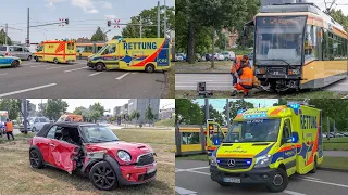 [STRAßENBAHN KRACHT IN AUTO & SCHLEIFT DIESES MIT] 2 VERLETZTE ~ RETTUNGSKRÄFTE im EINSATZ