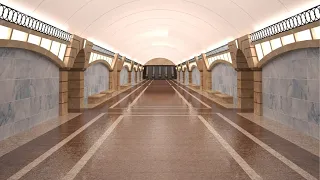 Строительство станции "Горный институт". Июнь 2021