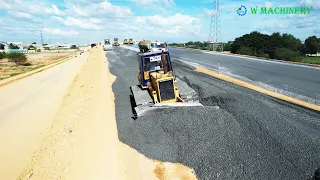 Nice Activities Komatsu Dozer Spreading Gravel Building Roads | Motor Grader Operating Techniques