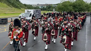 The Royal Regiment of Scotland march into Holyrood Palace