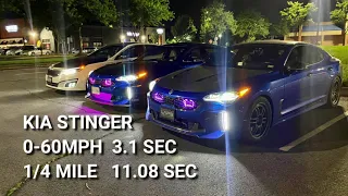 KIA STINGER FASTEST 0-60MPH! 1/4MILE 11.08 DRAGY VERIFIED