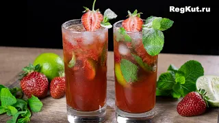 Non–alcoholic STRAWBERRY MOJITO - recipe. Summer drink made from fresh strawberries, lime and mint