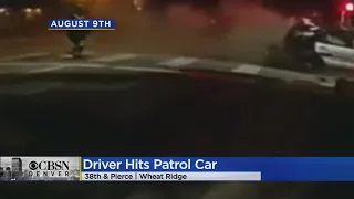 VIDEO: Suspected Drunk Driver Crashes Into Wheat Ridge Police Car, Narrowly Missing Tow Truck Driver