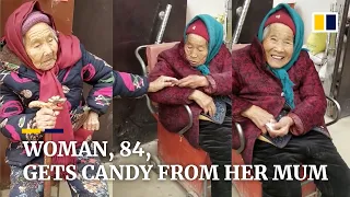 The warm moment a woman, 84, gets candy from her mum