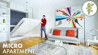 Minimalist Micro Apartment Tour - 280 ft² Transforming Living Space