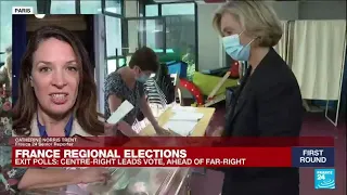 France regional elections: Conservative Valérie Pécresse leads vote in Paris region