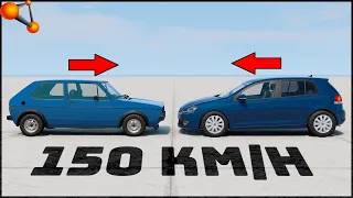 OLD VW GOLF vs NEW VW GOLF! 150 Km/H CRASH TEST! - BeamNg Drive