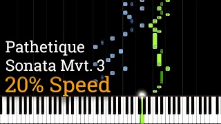 Beethoven - Sonata No. 8 Op. 13 "Pathetique", Mvt. 3 (Slow Piano Tutorial) [20% Speed]