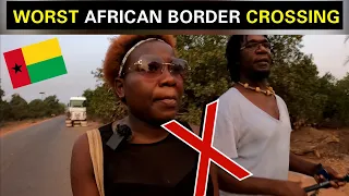 Broke, Stranded At Night In Africa's WORST Border Crossing! #GuineaBissau Africa Ep2