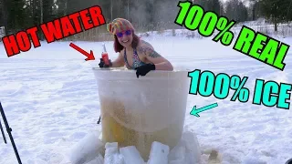 WORLD'S FIRST ICE HOT TUB! ON FROZEN LAKE!