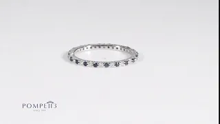 Diamond & Sapphire Eternity Wedding Ring Womens Anniversary Band White Gold by Pompeii3