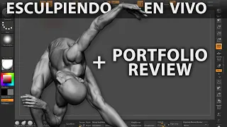 Portfolio Review! + Live Sculpting!  #portfolio  #review  #zbrush #digitalsculpture