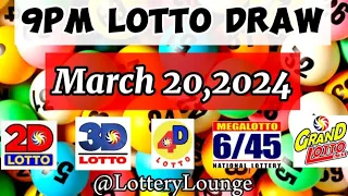 9PM DRAW PCSO LOTTO RESULTS TODAY MARCH 20,2024 WEDNESDAY @LotteryLounge 2D 3D 4D 645 655