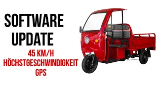 Jetzt echte 45 km/h Höchstgeschwindigkeit! Volta VT5 Elektro Nutzfahrzeug ähnlich Ape Softwareupdate