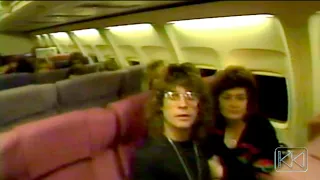 A walk through the plane to the Moscow Music Peace Festival 1989/  Ozzy gives some  love to Sharon