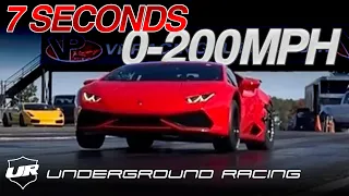 (Turn volume up!)  0-200 mph in 7 seconds. Underground Racing Lamborghini Huracan Twin Turbo