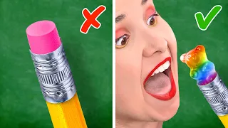 MIND-BLOWING DIY SCHOOL CRAFTS || Sneaking Candies Into Class! How to Become Popular by 123 GO! FOOD