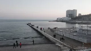 Одесса. Пляж Аркадия. Зимний вечер. / Odessa. Arcadia Beach. Winter evening.