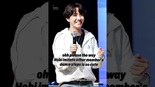 The way Hobi imitates other member's dance steps is so cute ✩