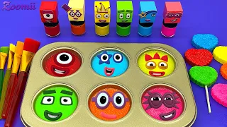 Numberblocks Satisfying Video | Playdoh Lollipop Candy with Color Tray Circle ASMR #116 Color