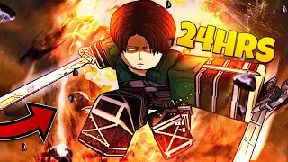 I BECAME CAPTAIN LEVI FOR 24HRS On EVERY Roblox ATTACK On TITAN Game...