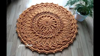 crochet mandala rug #2/钩针地毯/Gehäkelter Mandala-Teppich/alfombra mandala de ganchillo