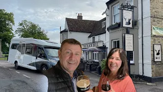 Motorhome pub stopover at the Black Bull, Godmanchester. A 17th century coaching inn with ghosts!