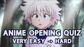 ANIME OPENING QUIZ  (VERY EASY ➜ HARD) - 50 Openings