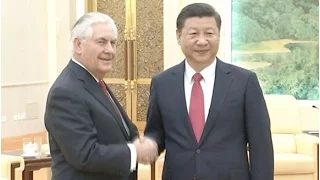 Chinese President Xi Meets U.S.  Secretary of State Tillerson