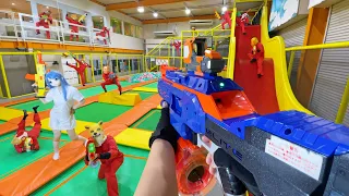 Nerf War | Amusement Park Battle 47 (Nerf First Person Shooter)