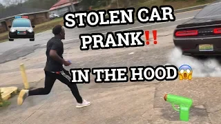 STOLEN CAR PRANK IN THE HOOD‼️ | HELLCAT 😱🔫